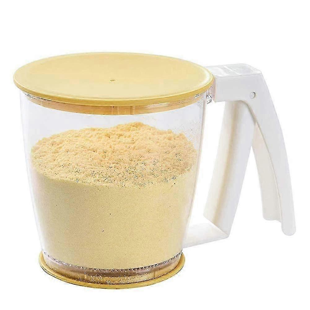 Flour Sifter with Lid - Ergonomic Handle Strainer & Sieve for Baking Efficiency