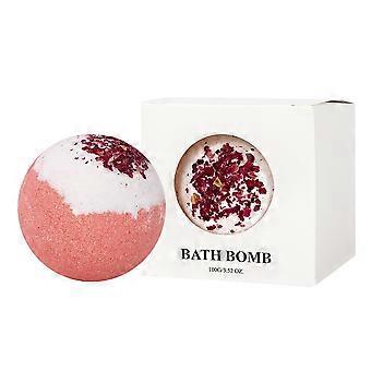 100g Roses (boxed), 100g Dried Flower Bath Salt Balls, Bath Fragrance Balls, Essential Oil Bubbles, Sea Salt Foot Bath Balls