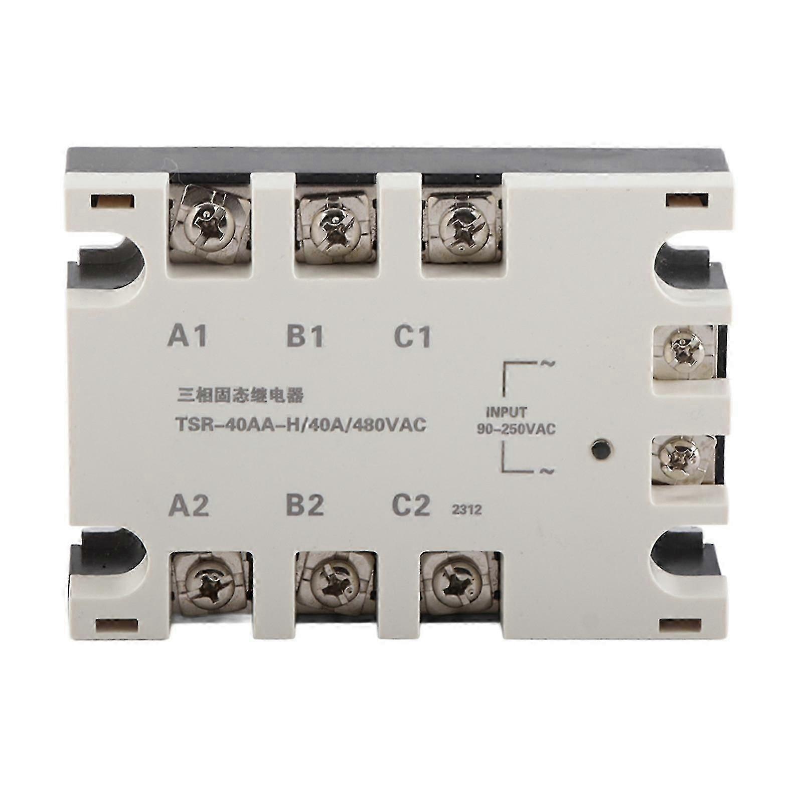 3 Phase 40A AC AC Solid State Relay SSR Input 90?250VAC Load 24?480VAC TSR?40AA H_yyc