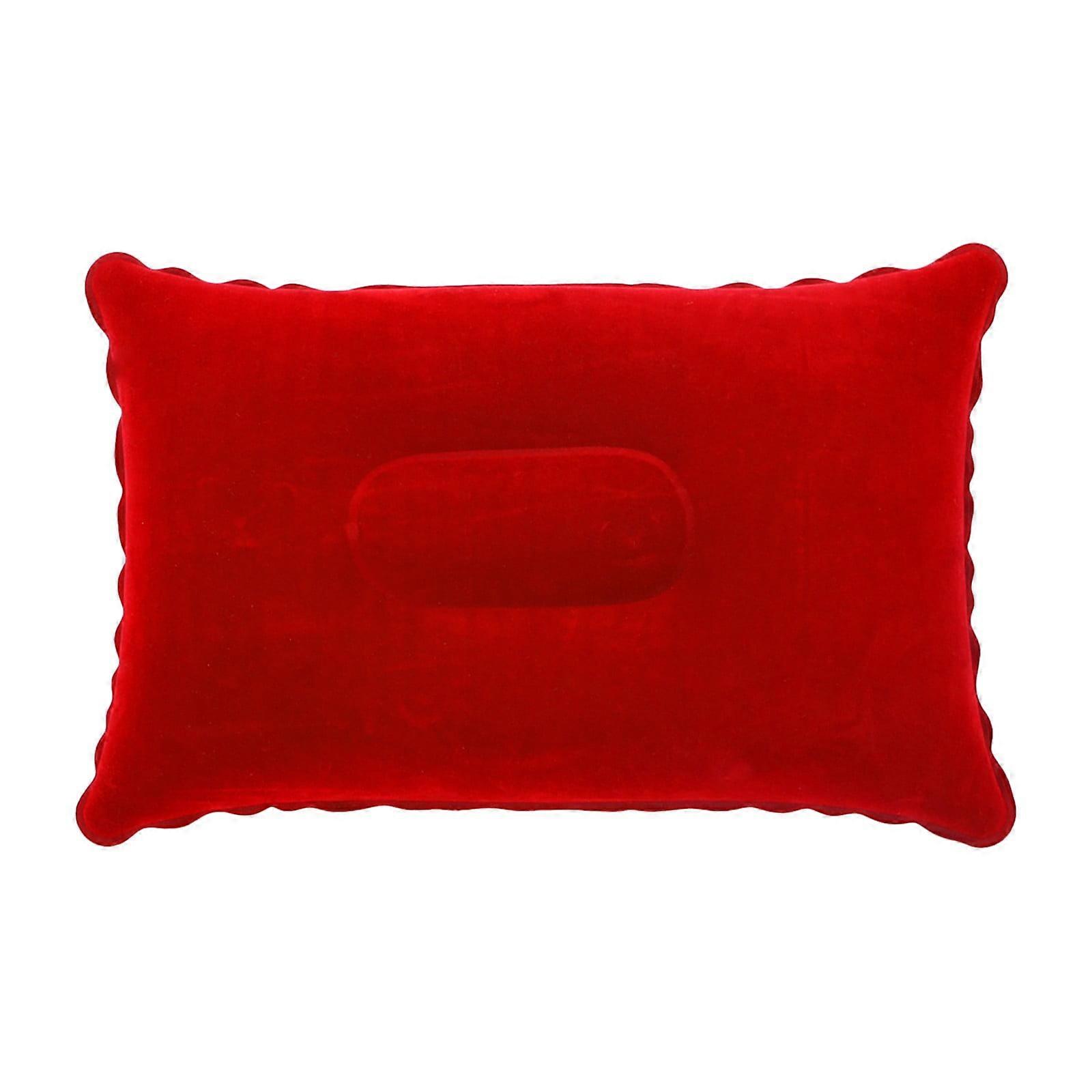 Begine Pillows Clearance,Square Portable Folding Air Inflatable Pillow Double Sided Flocking Cushion,Red,1Pc,1X Pillow