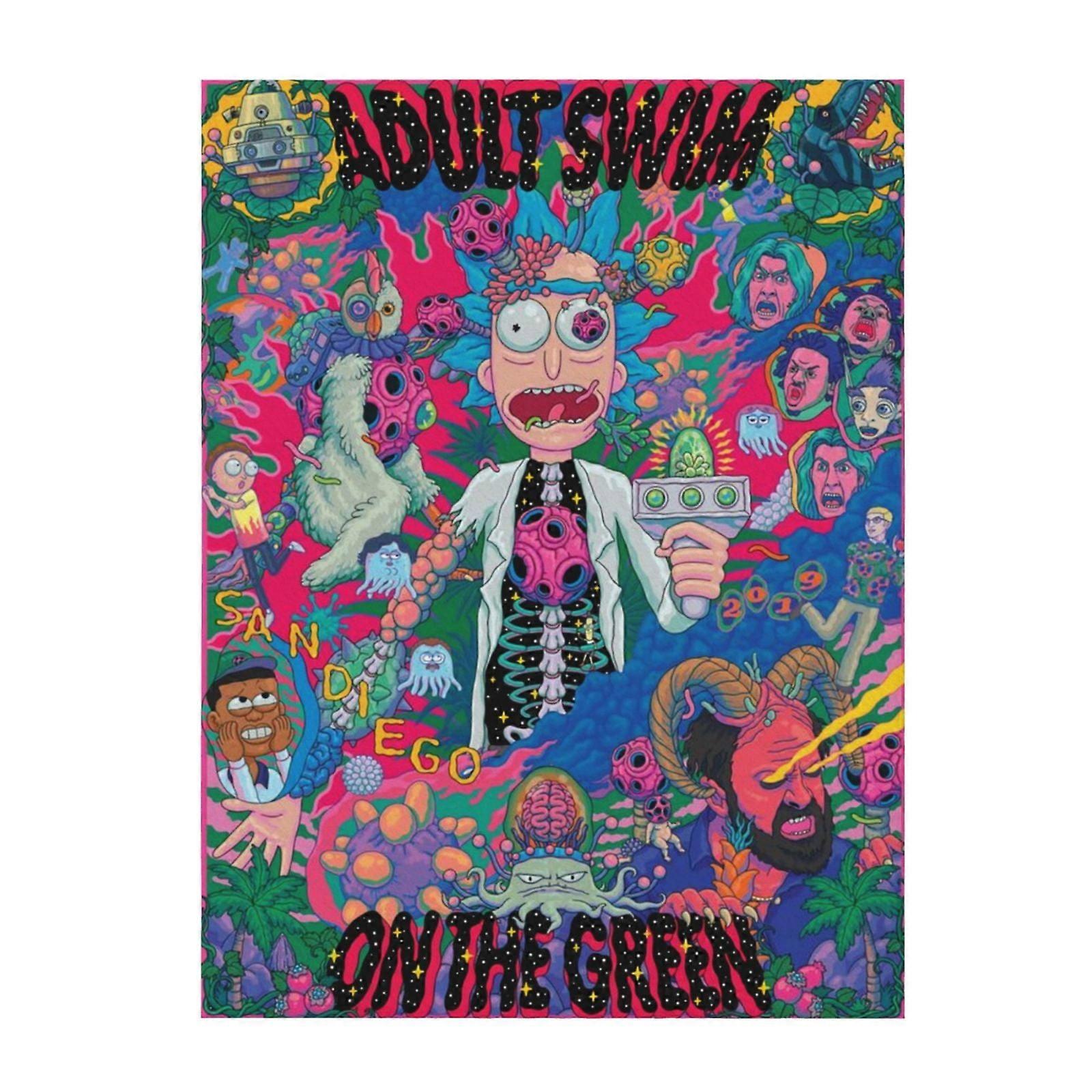 Rick And Morty Soft And Comfortable Throw Blanket Plush Lightweight Warm Plush Flannel Blanket And Throws For Couch Sofa Bed 80"X60"