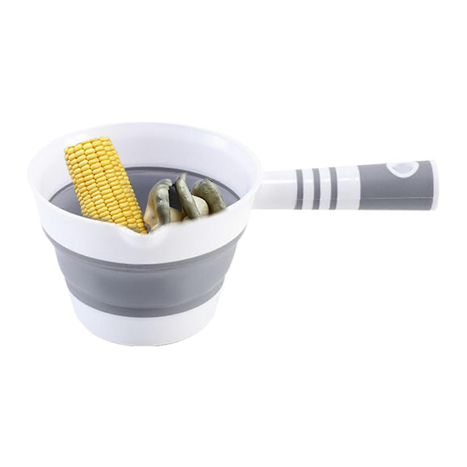 Folding Water Ladle Foldable Bath Ladle With Long Handle Gray Hangable Multipurpose Water Scoop For Bath And Shower