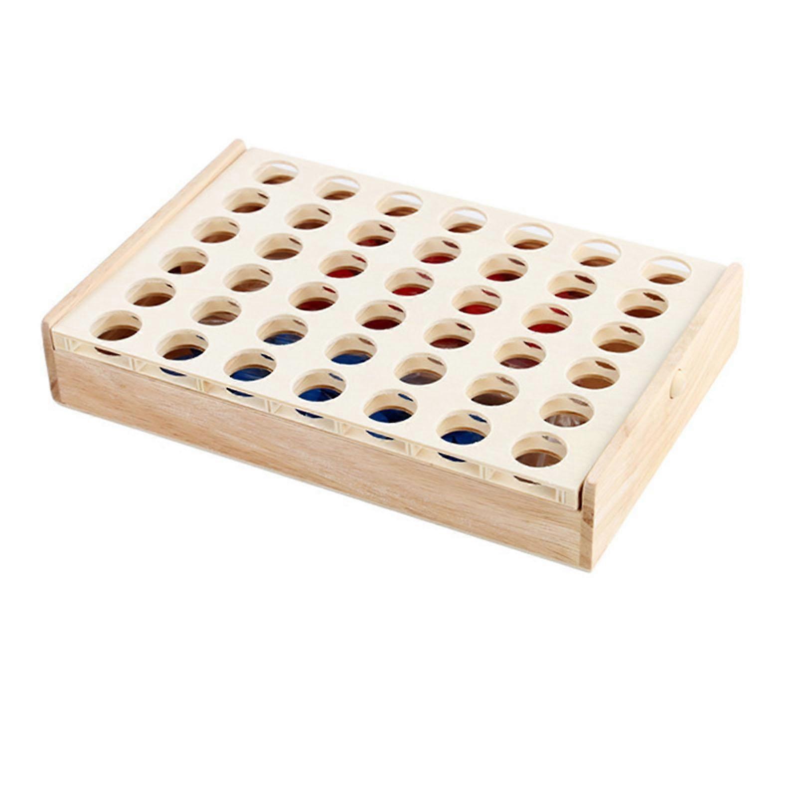 4 In A Row Board Game Puzzle Early Educational Interactive Wood Line Up 4 Board Game for Children