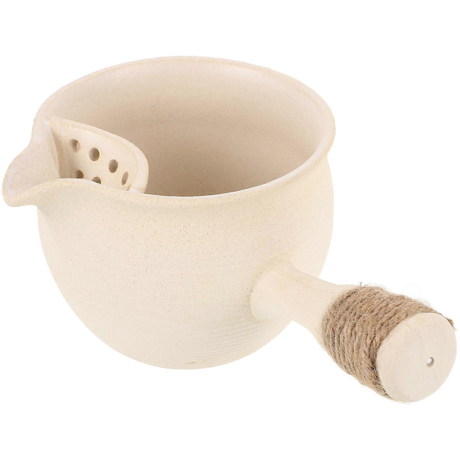 Chinese Crude Pottery Teapot with Side Handle for Brewing Tea