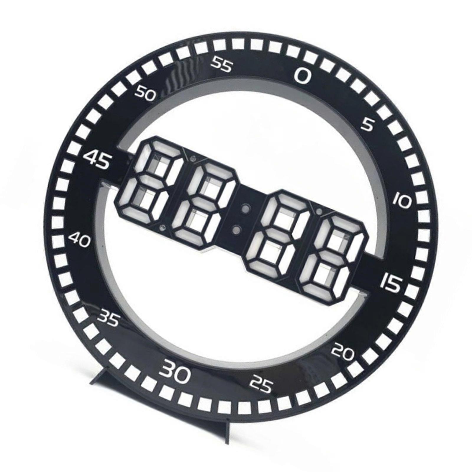 Modern Plastic Digital Wall Clock With Large Number and Second Counter LED Display For Easy Reading In Any Room  White