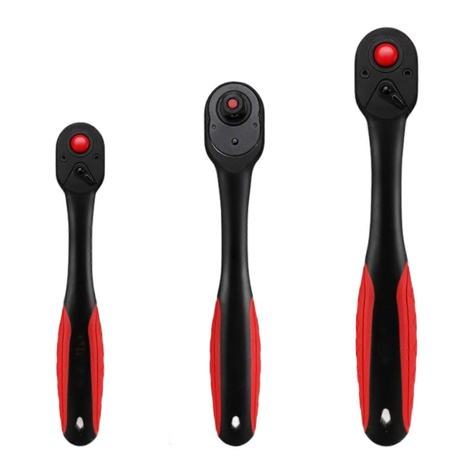 72Tooth Ratcheting Wrench 3Piece Kit With Ergonomic Handle Bidirectional Design Durability Hardened Steel Construction  Red