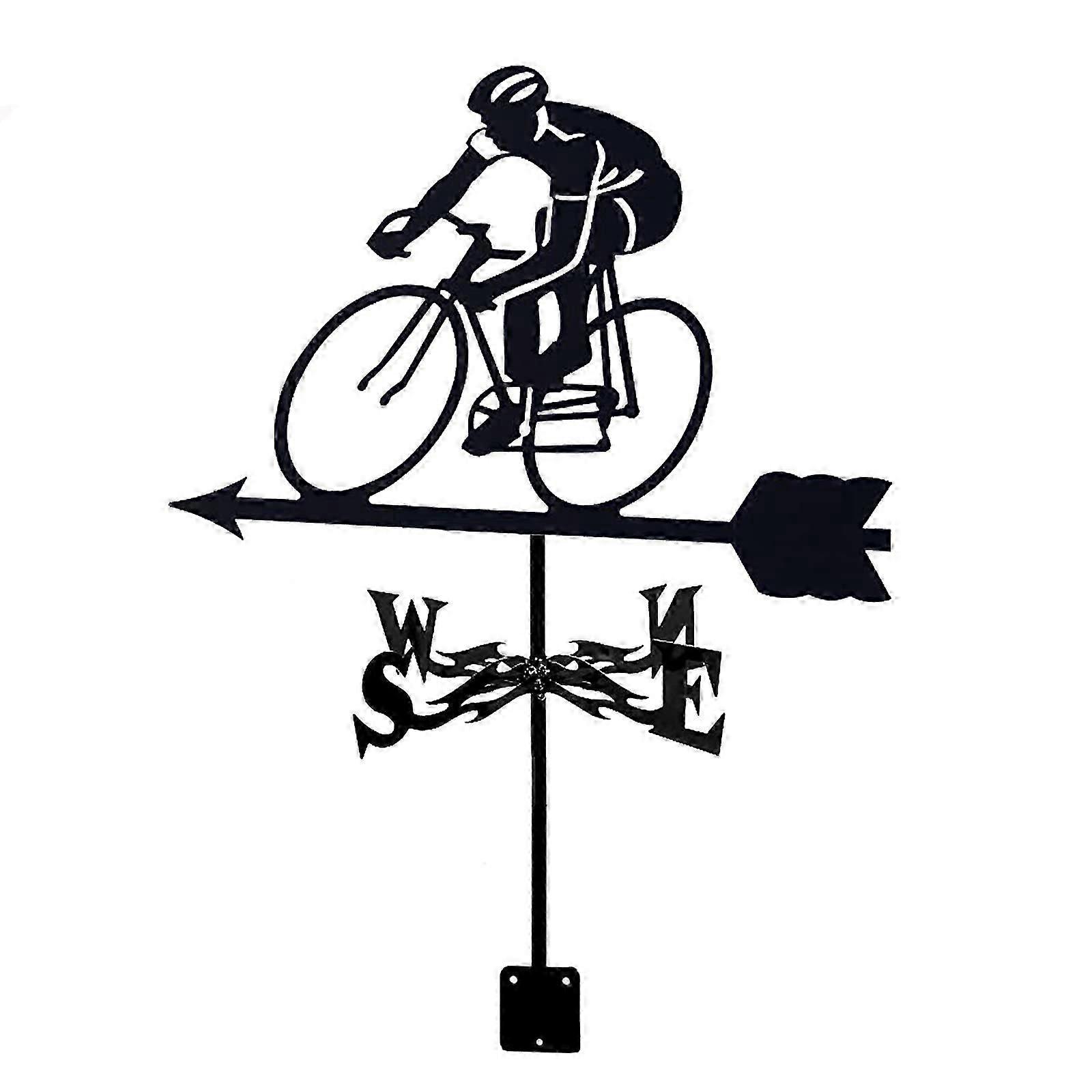 Cyclist Bicycle Weather Vane Direction Indicator Retro Scene Garden Ref: 8359