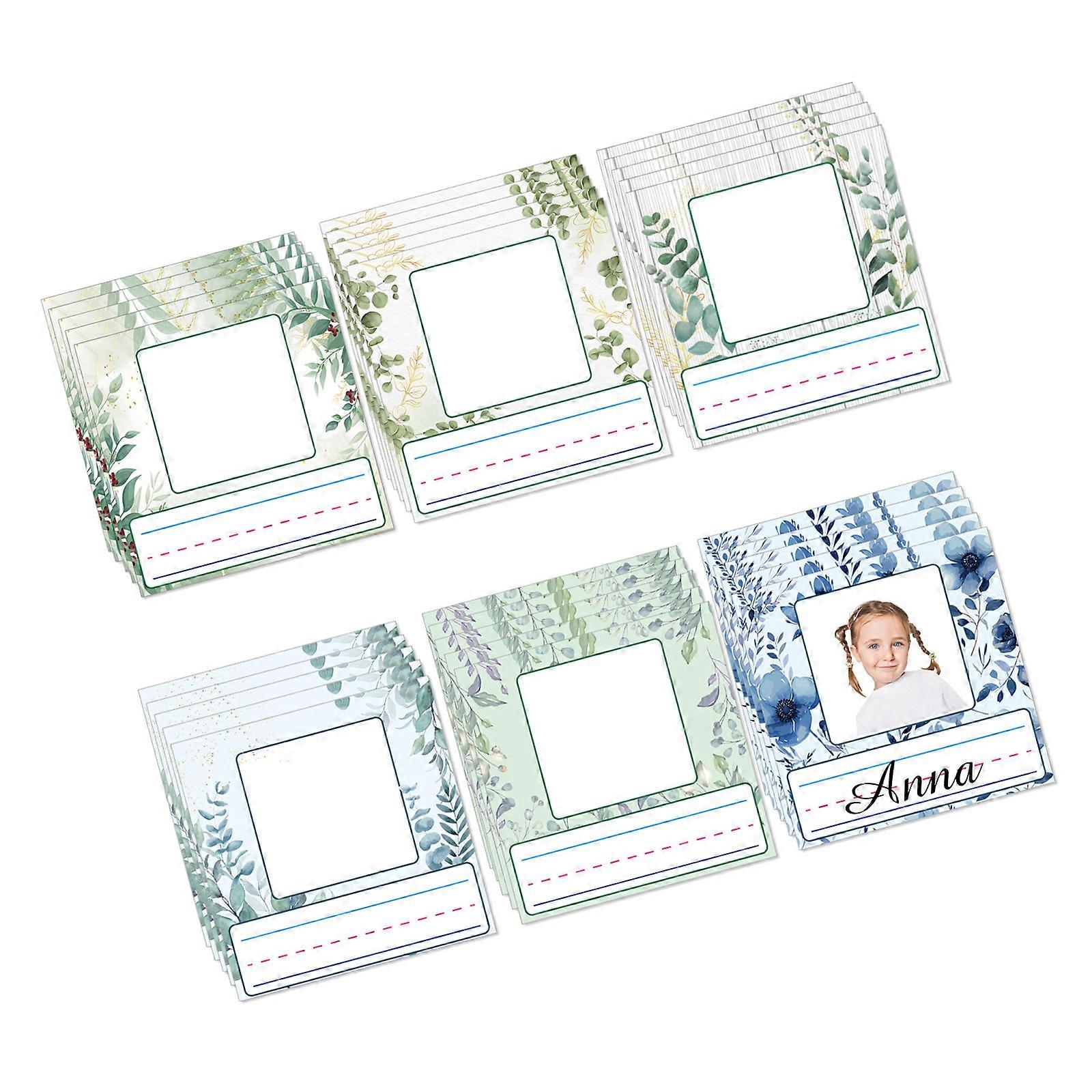 48PCS Colorful Square Name for Children Personalize School Items Craft Projects Strong Adhesive Backing Stickering Multicolor