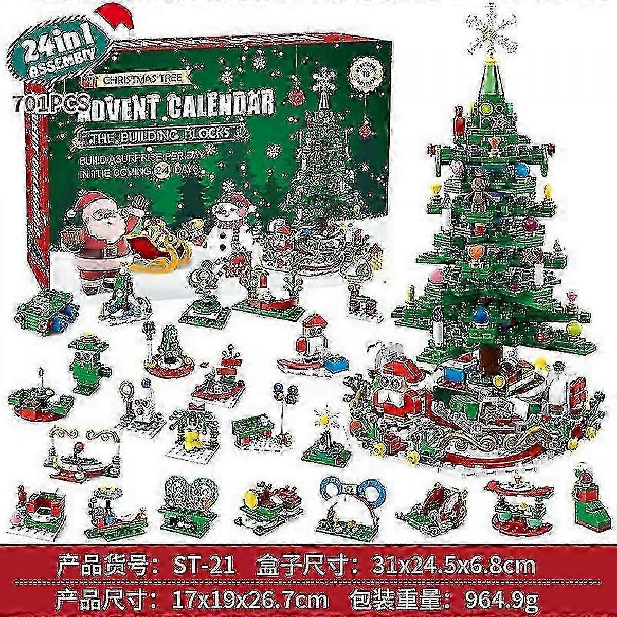 Christmas Advent Calendar 2025 with Building Blocks and 24 Surprises