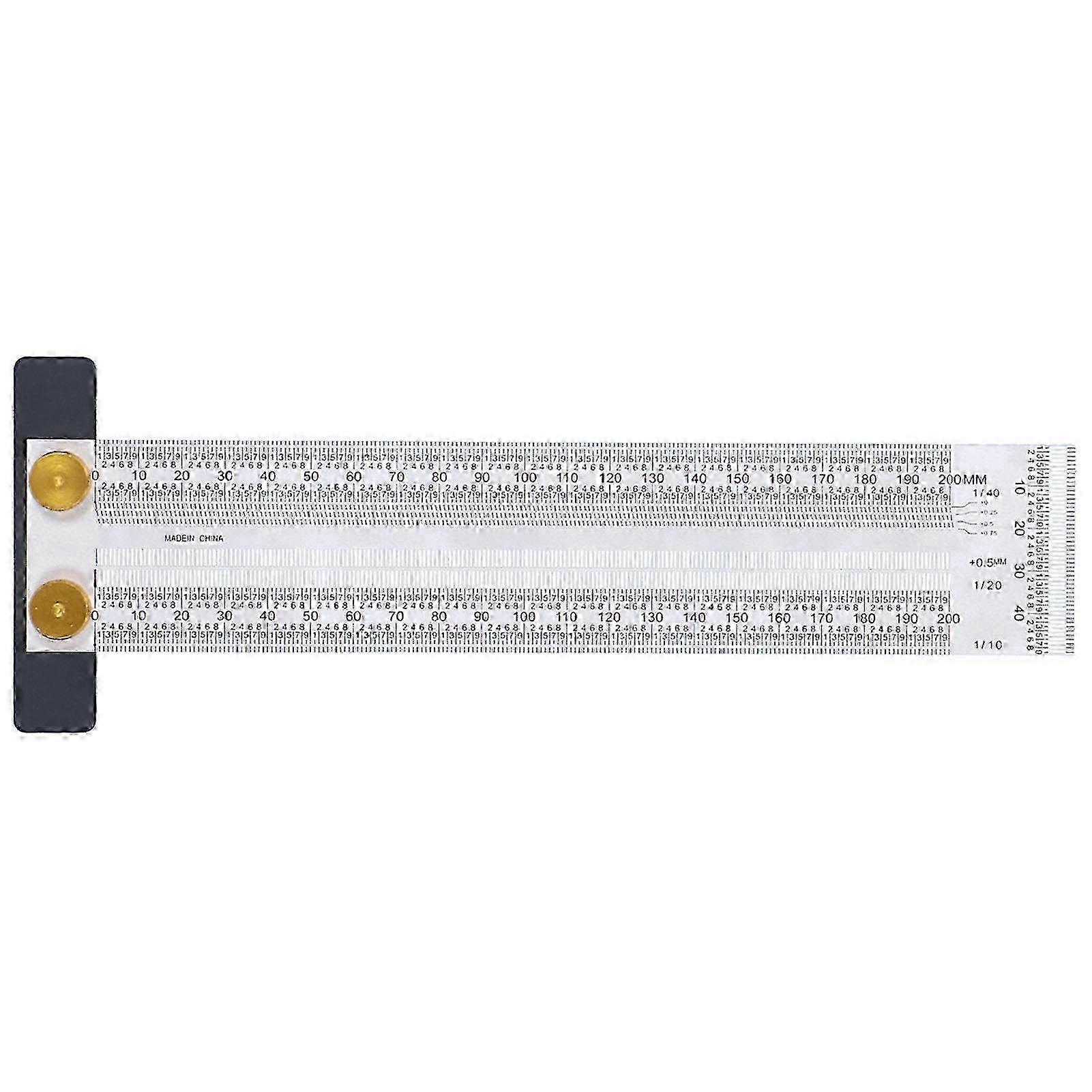 Marking Scale Exquisite Accurate Portable Convenient Sturdy Durable Multifunctional Tshaped Hole Ruler(200mm )