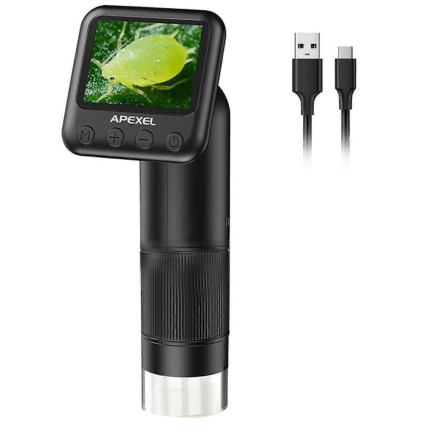 APEXEL Handheld Digital Microscope with 2 inch LCD Screen, 800X Pocket Portable Microscope Electronic Magnifier Camera for Kids