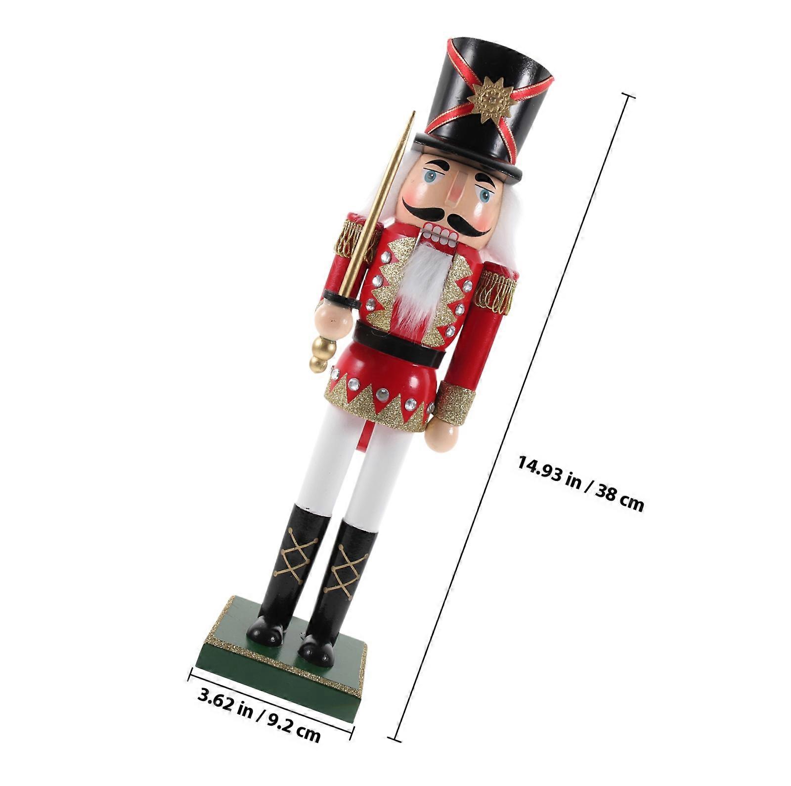 Christmas Desktop Nutcracker Figure Wooden Nutcracker Ornament Xmas Nutcracker Decoration