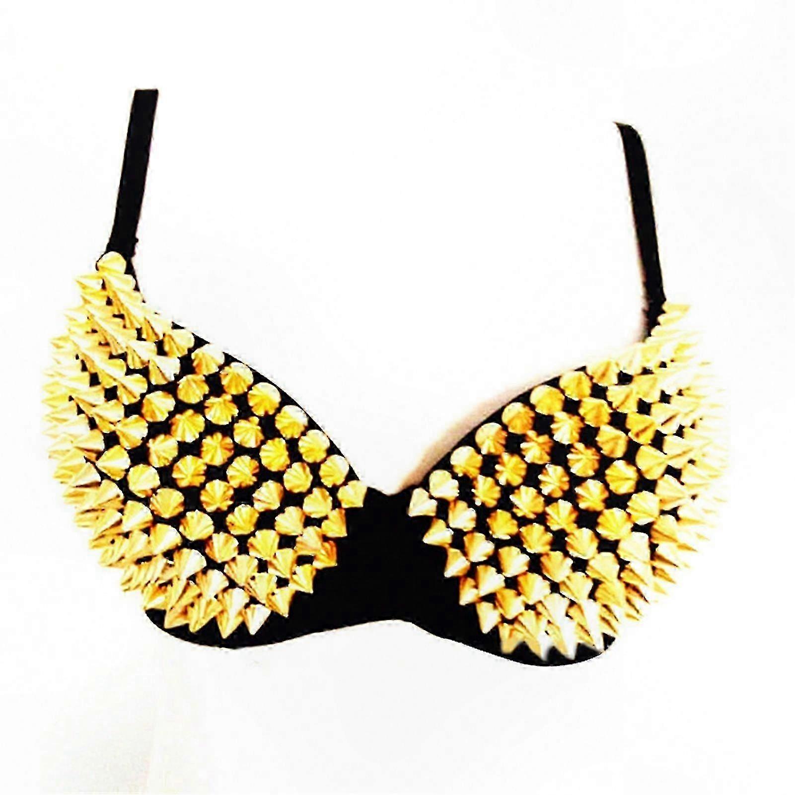 Steampunk Style Women's Bra with Studs and Rivets for Party or Club Wear