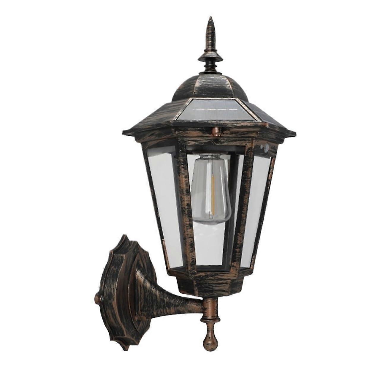 Solar Powered Outdoor Lights with PIR Motion Sensor, IP65 Waterproof, 3 Modes for Garden Yard Brass 23x38cm