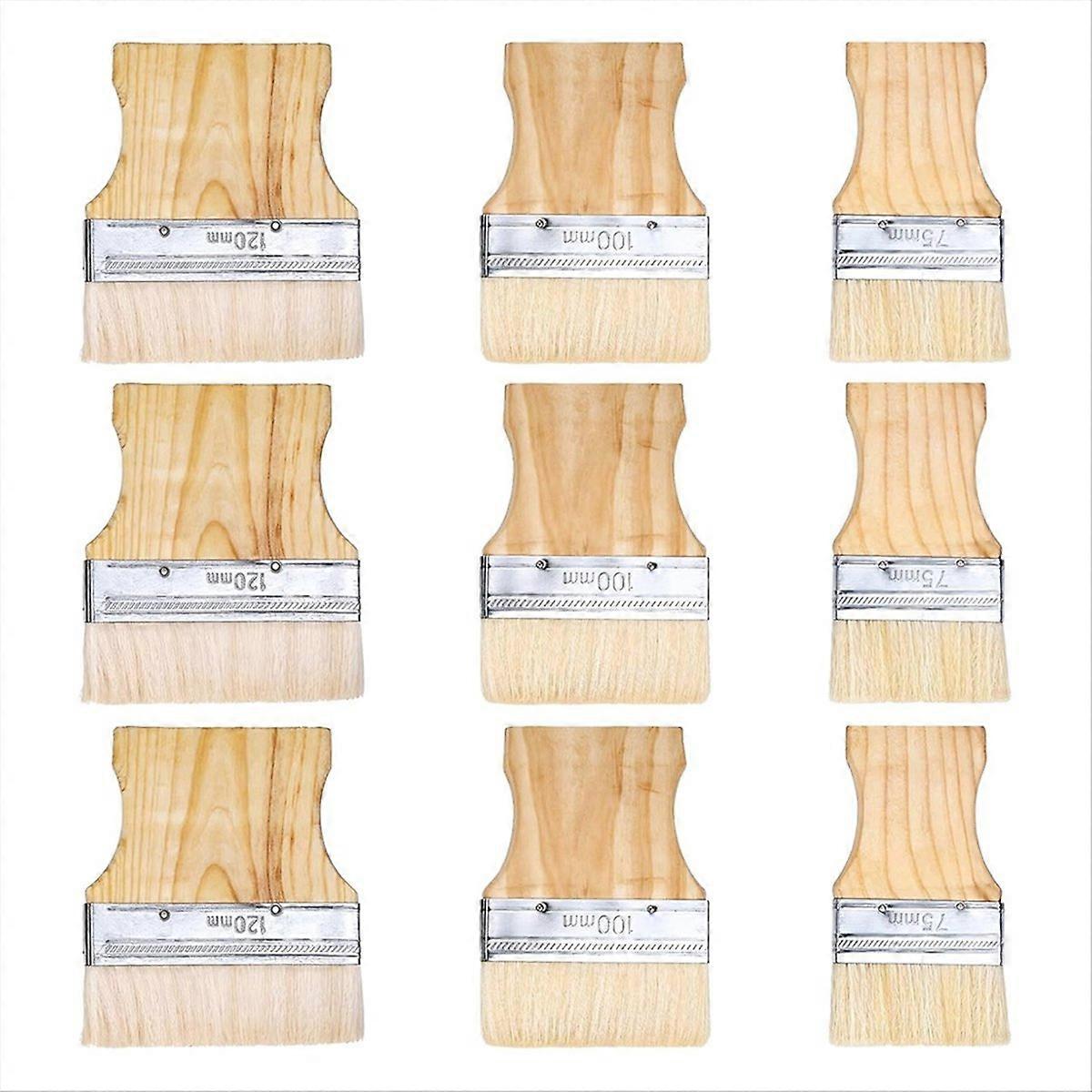 Large Paintbrush Set, Large Paintbrushes with Wooden Handles