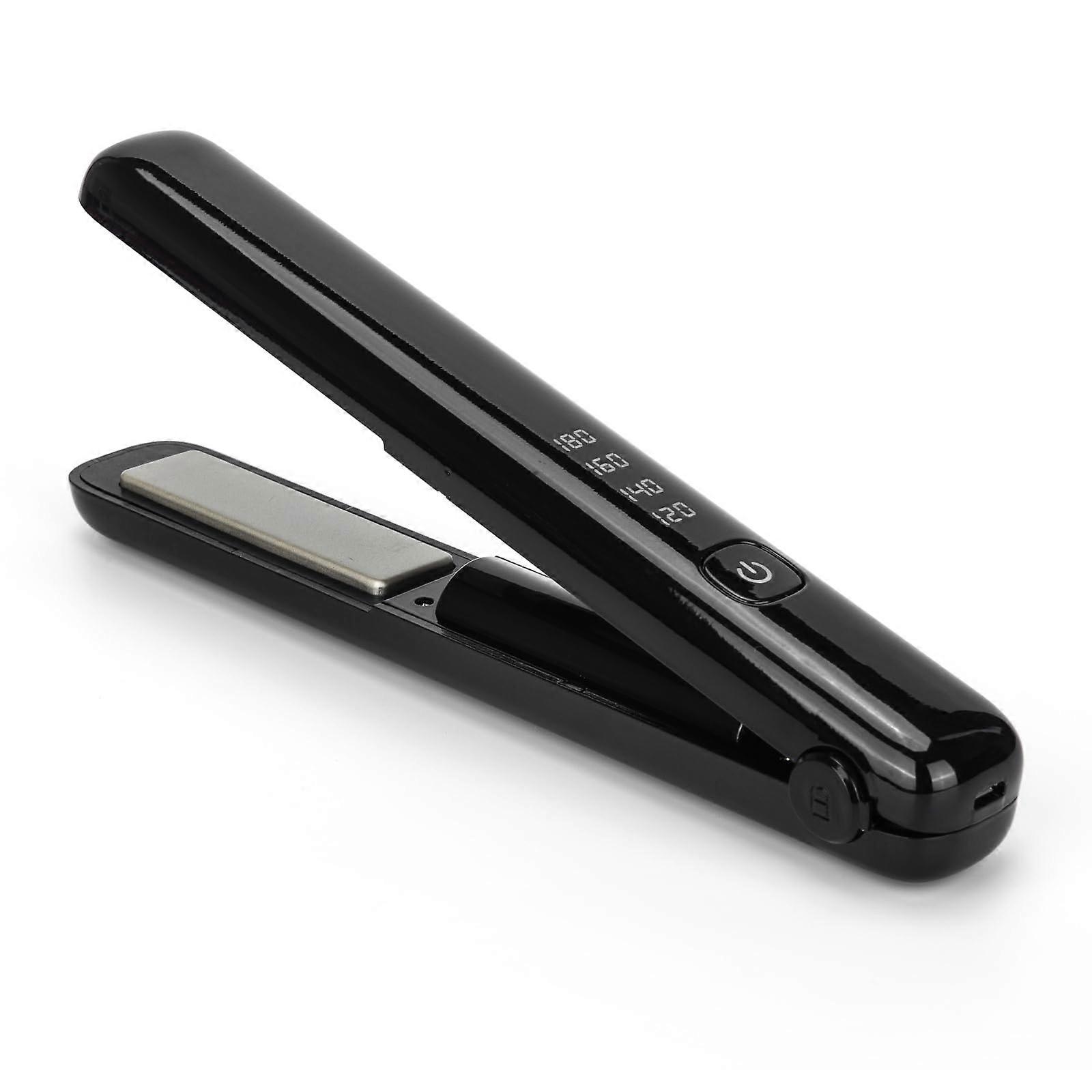 Cordless Hair Straightener and Curling Iron 2 in 1, Fast HeatUp, Ionic Frizz Control, Black