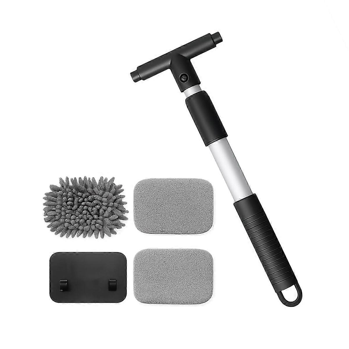 Car Windshield Cleaner with 180° Rotating Head, Extendable Handle and 3 Reusable Pads, Universal