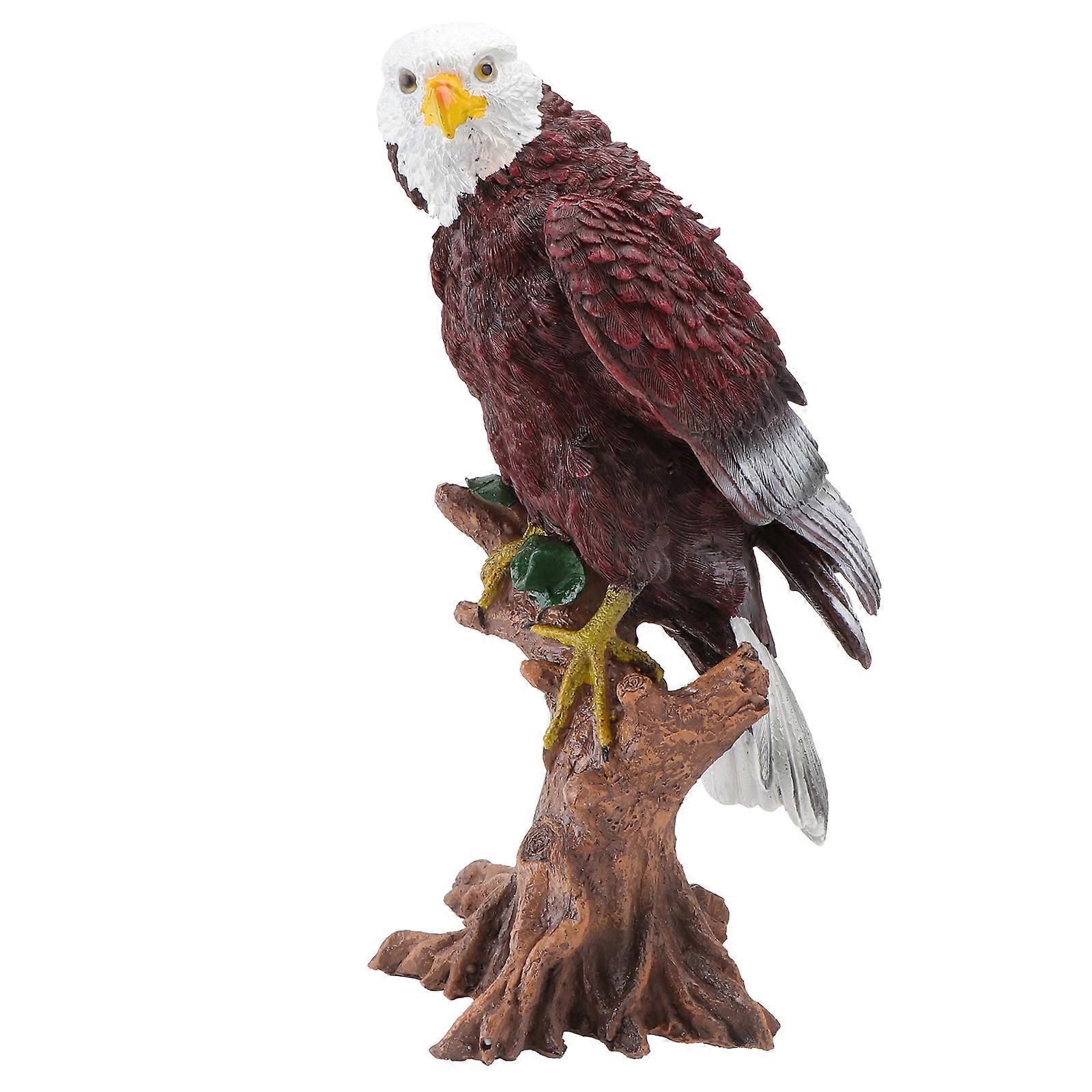 Decorative Eagle Prop Resin Artware for Decor 2Pcs Brown Animal Model