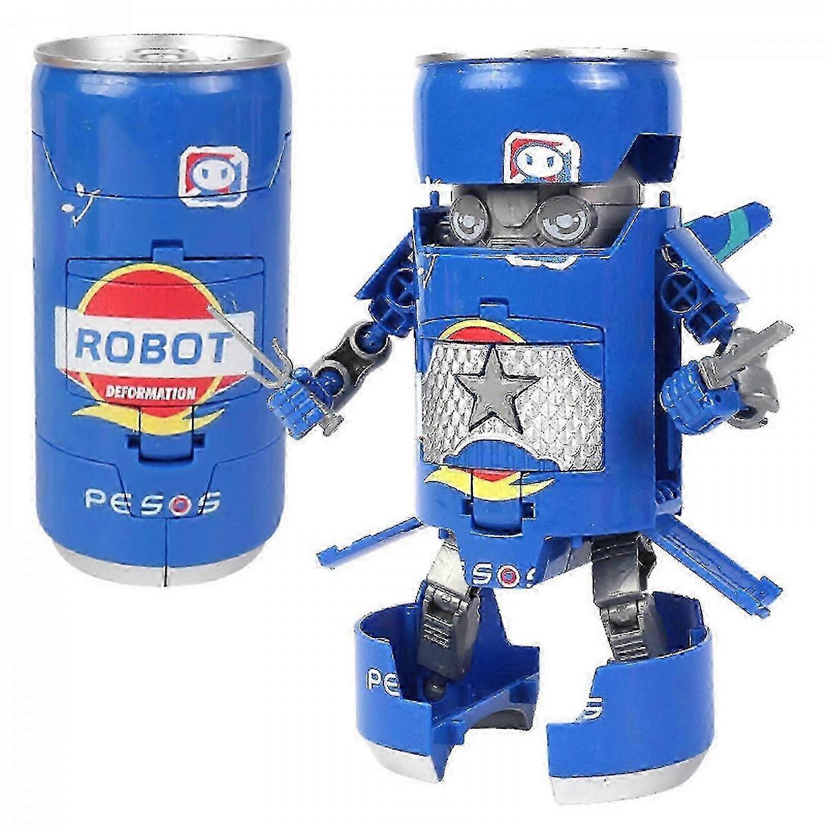 Transformator Robot Toy for Kids Robot Action Figure Soda Can Toy, Novelty Tins Deformed Robot Figures Toy Gift for Kids Boys