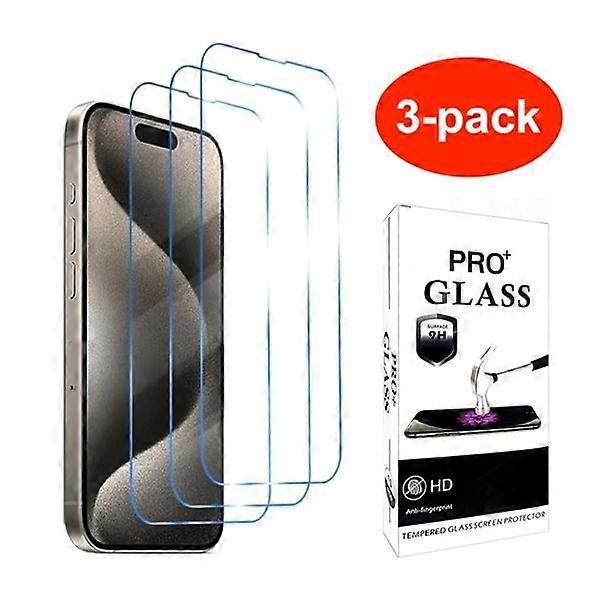 3-pack Tempered Glass compatible with iPhone 16 Pro - Screen Protector Transparent compatible with iPhone 16 Pro