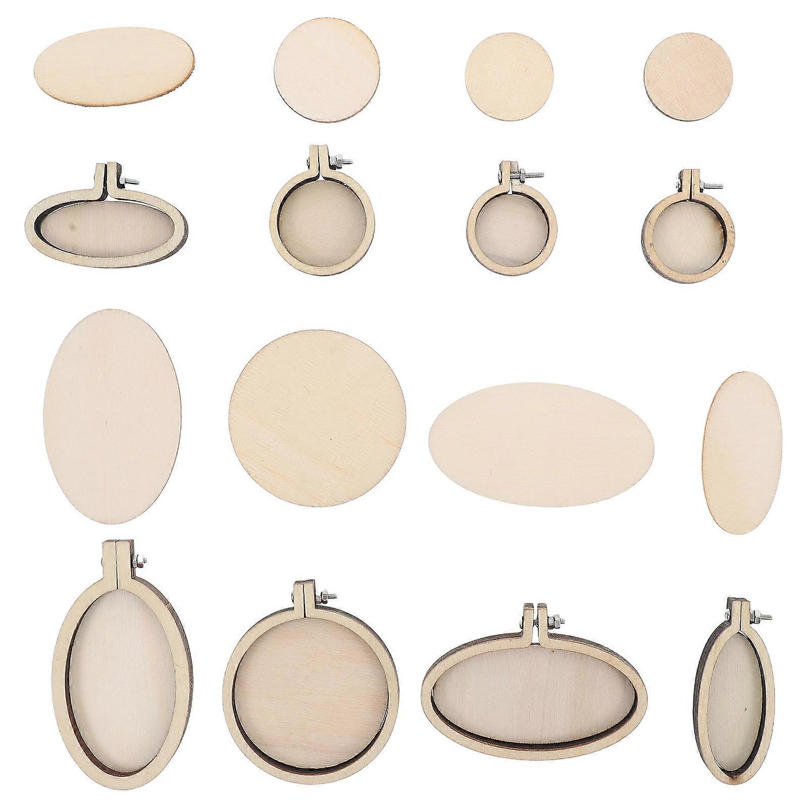 Mini Wood Embroidery Hoops Cross Stitch Fixing Frame 8Pcs Set