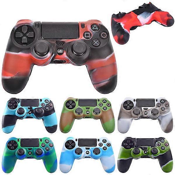 Silicone Cover / Protection for PS4 Controller - Camouflage MultiColor 3. Red/Black