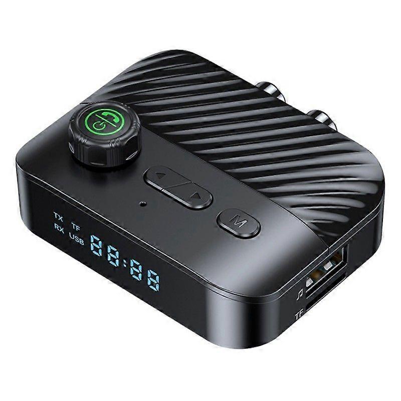 Digital Display Bluetooth Receiver Transmitter BT5.3 Stereo 2-in-1 Audio Adapter with LCD Display V