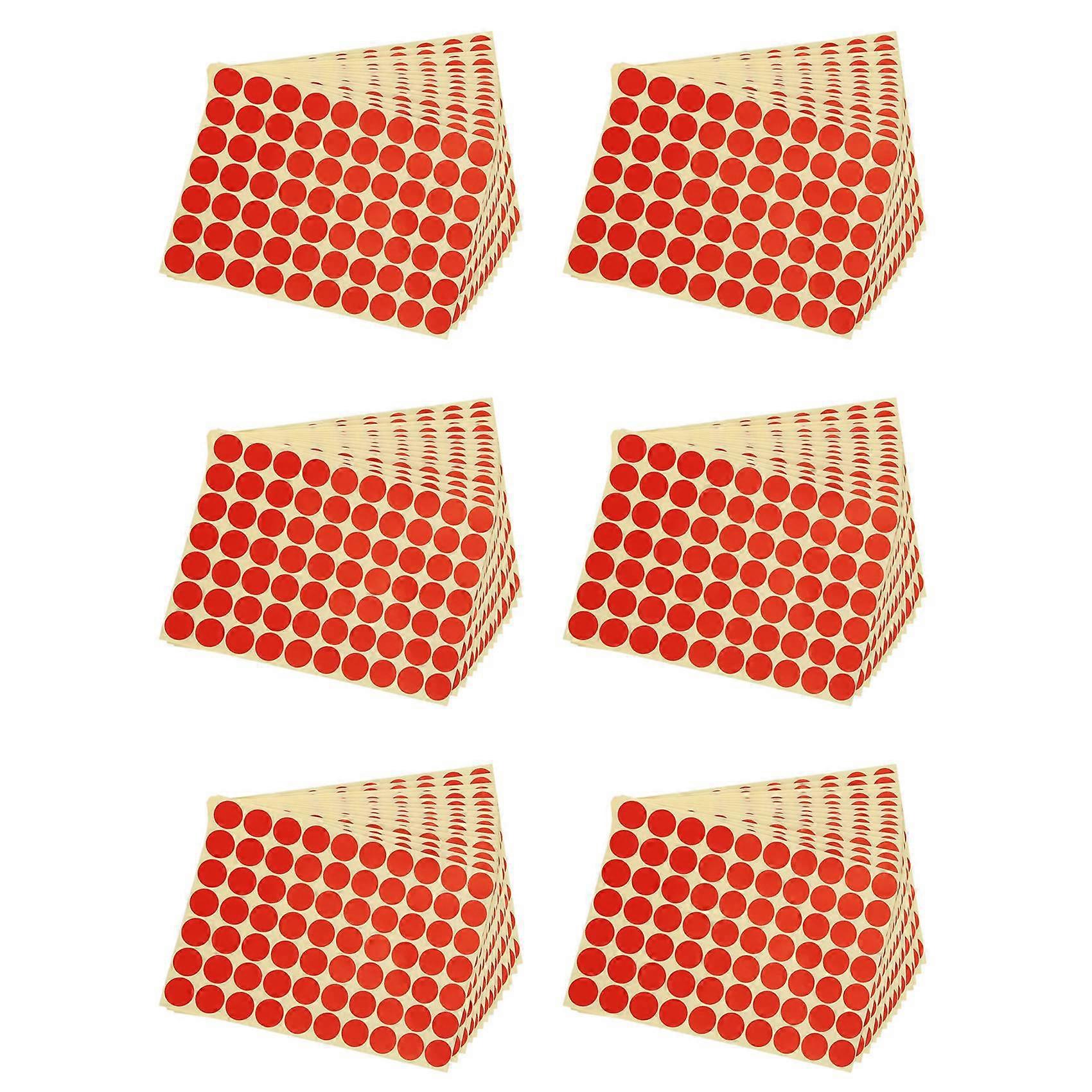 6set 19mm Circles Round Code Stickers Self Adhesive Sticky Labels Red
