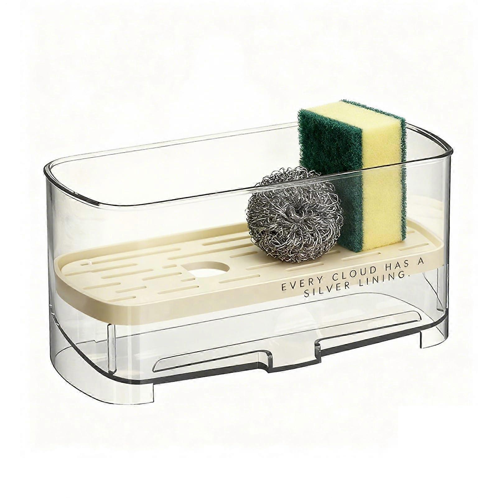 SelfDraining Sink Caddy Sponge Holder, Rustproof Detachable Organizer for Kitchen and Bathroom