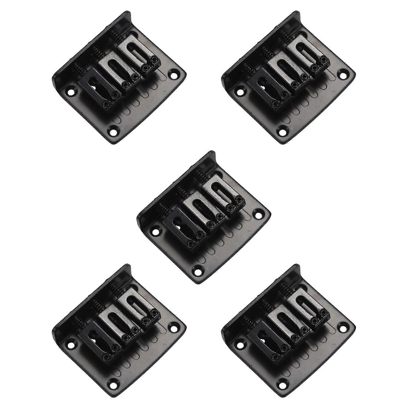 5X 3-String BLACK Top Loading Hard-Tail Bridge for Cigar Box Guitars & More
