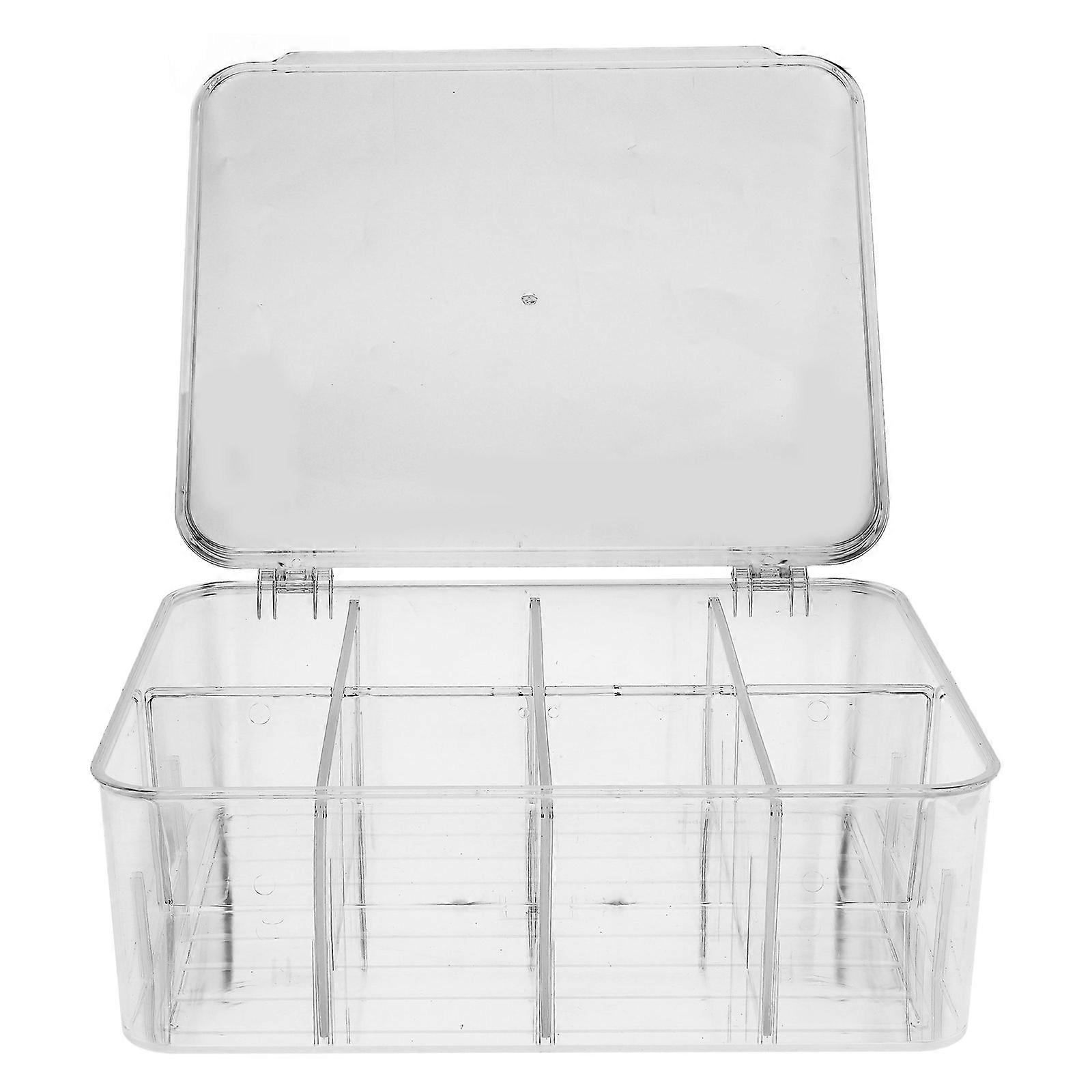 Icebox Storage Box Clear Plastic Container for Food Storage 8-Compartment