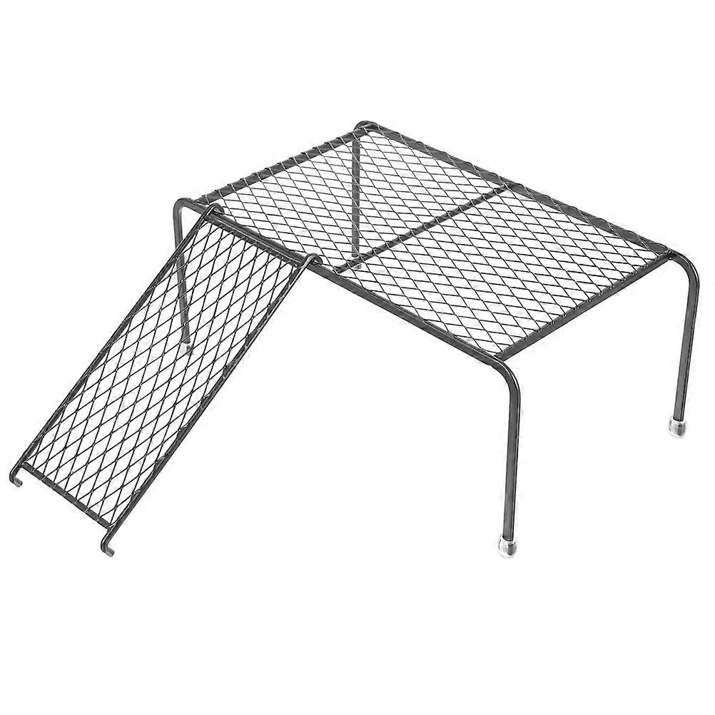 Rutin Chicken Table Iron Feeding Platform for Storage 1Set Black