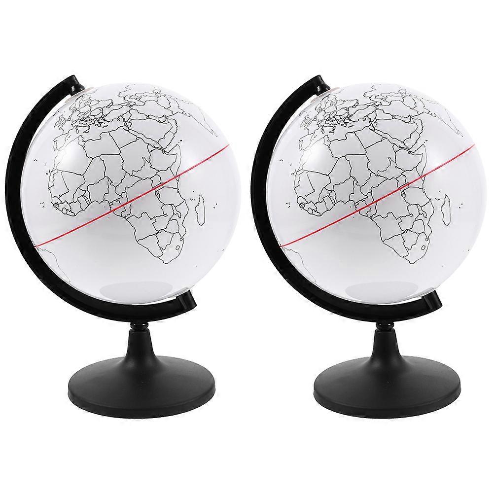 DIY Blank Globe Desktop Unpainted Globe for Teaching 2Pcs Educational Decoration