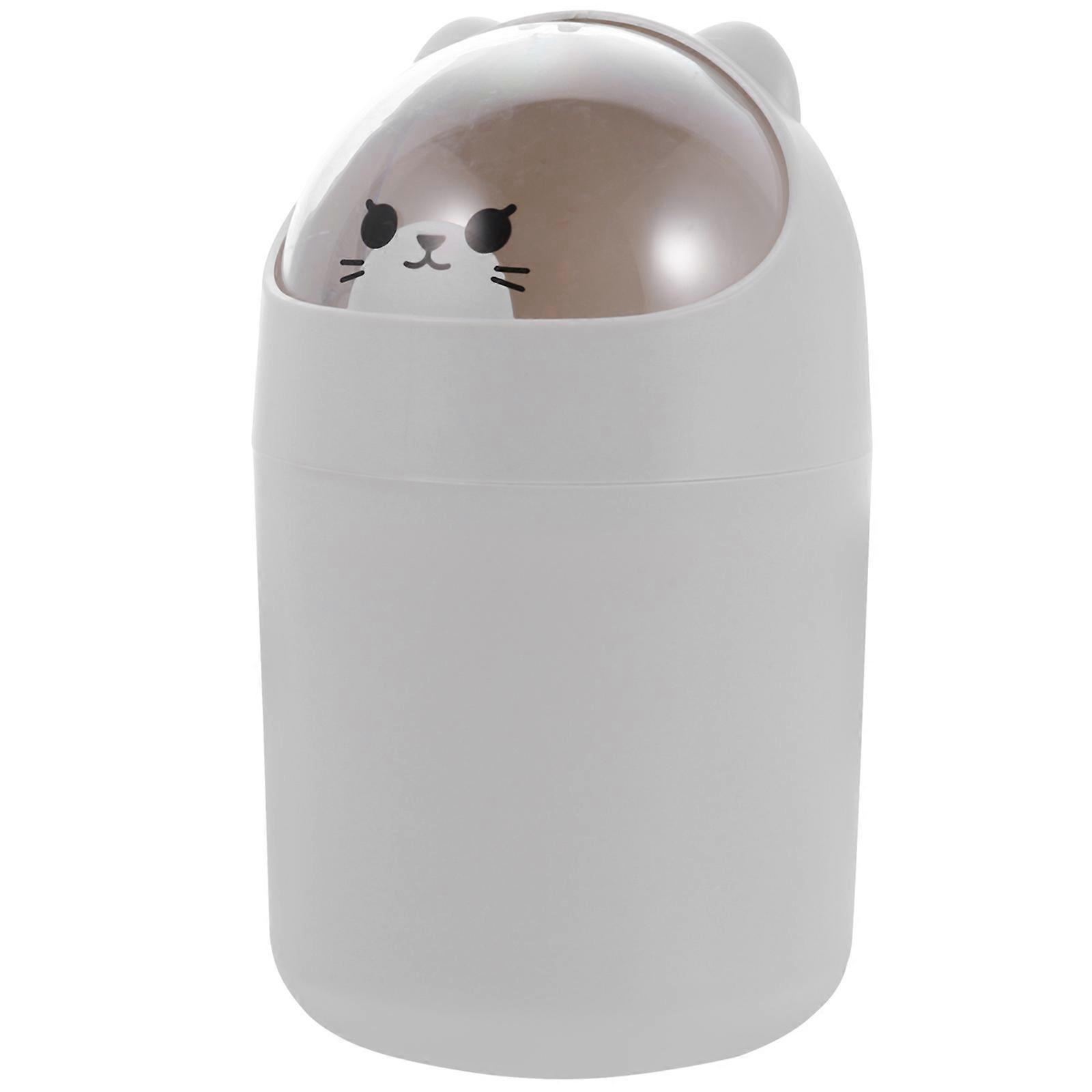 Cartoon Trash Can Small Desktop Garbage Bin for Storage Plastic