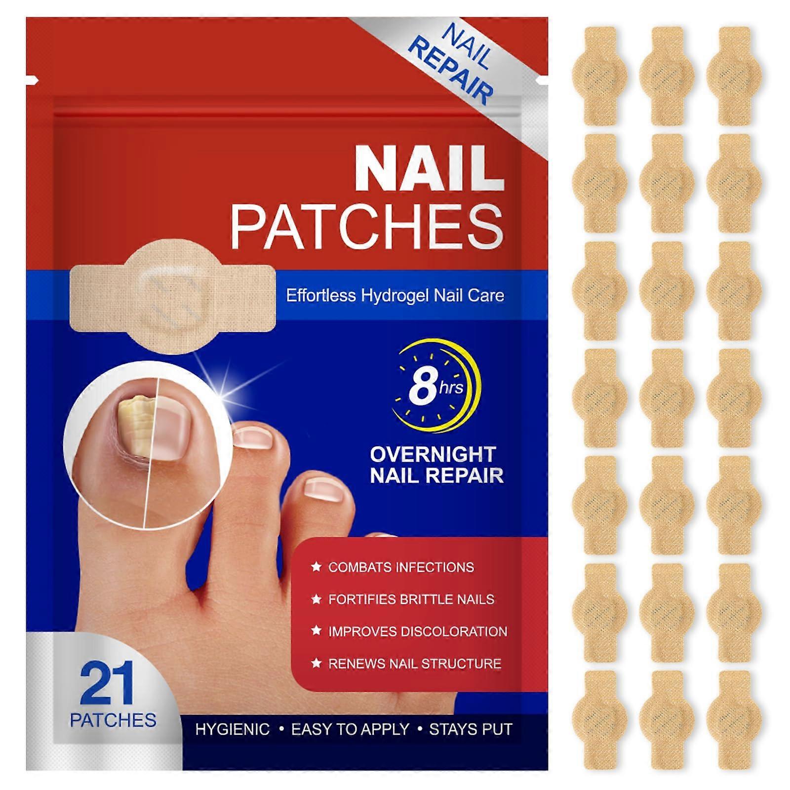 Overnight Nail  Patches for Damaged Nails, Hypoallergenic Hydrogel, 42 Count
