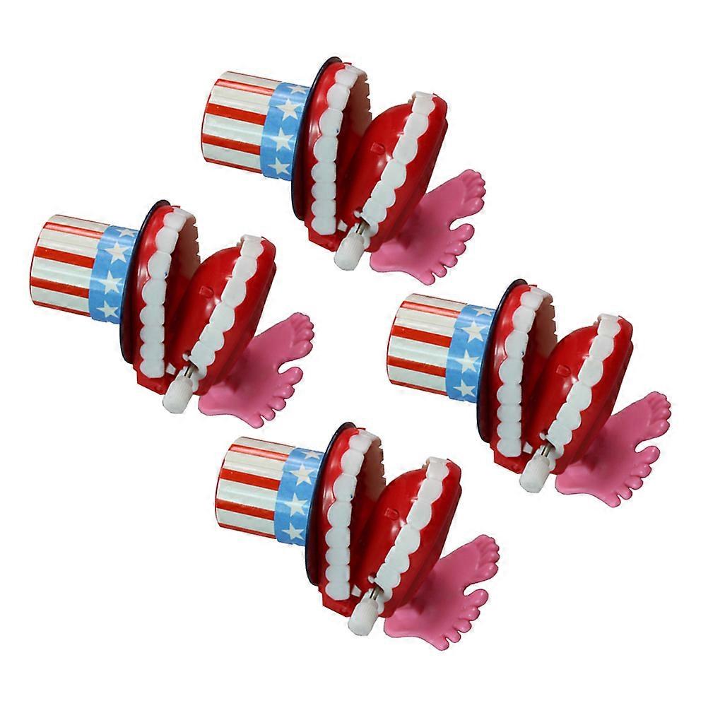 Teeth Wind-Up Toys for Kids 4Pcs Clockwork Model Independence Day Gift