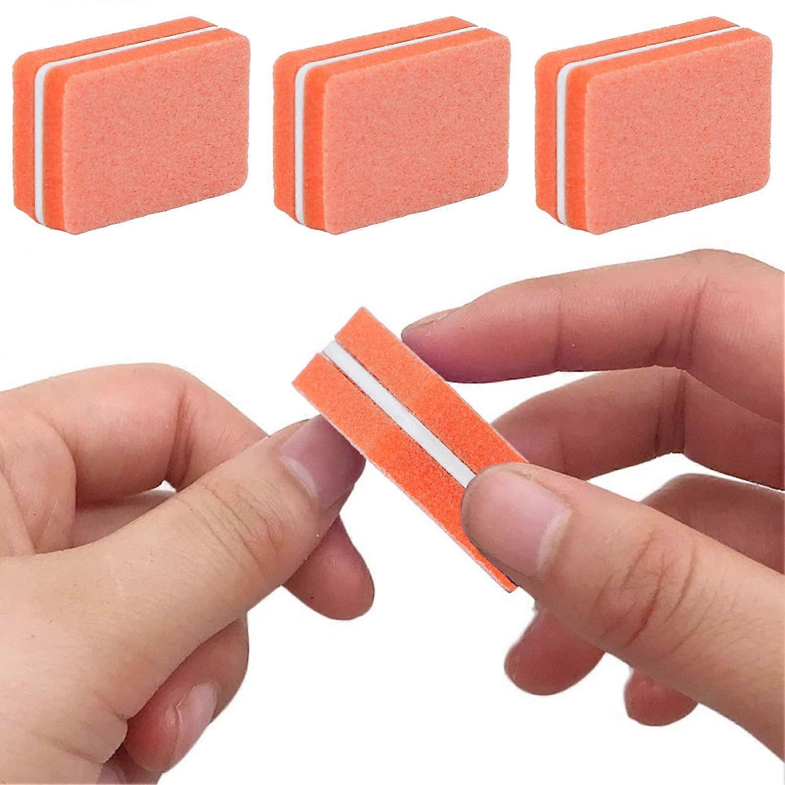 30pcs Nail Buffer File Block for Smooth Nail Finish, Reusable Sponge Core Manicure Pedicure Tools Orange