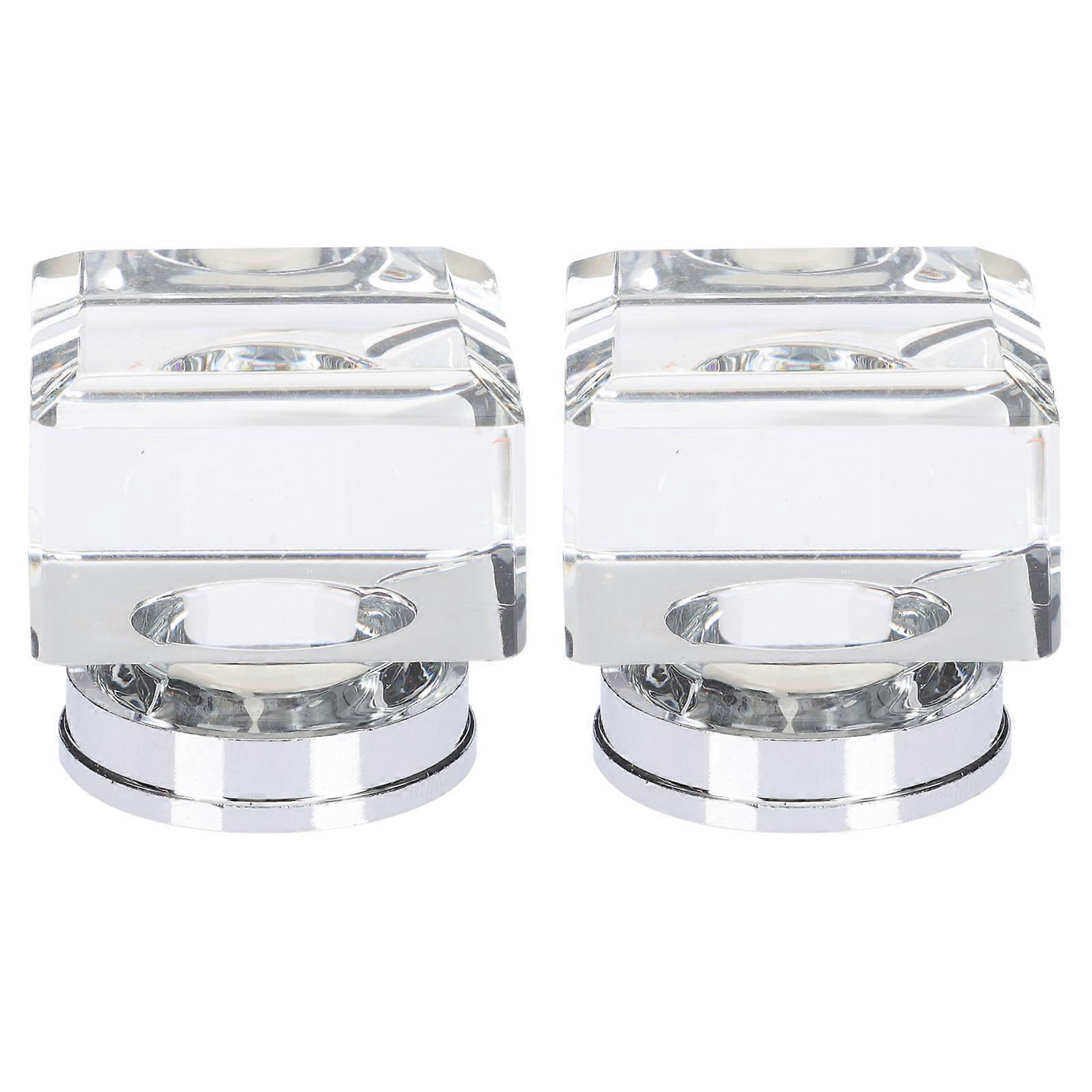 2Pcs Clear Square Crystal Drawer Knobs Crystal Square Dresser Knobs Cabinet Handles