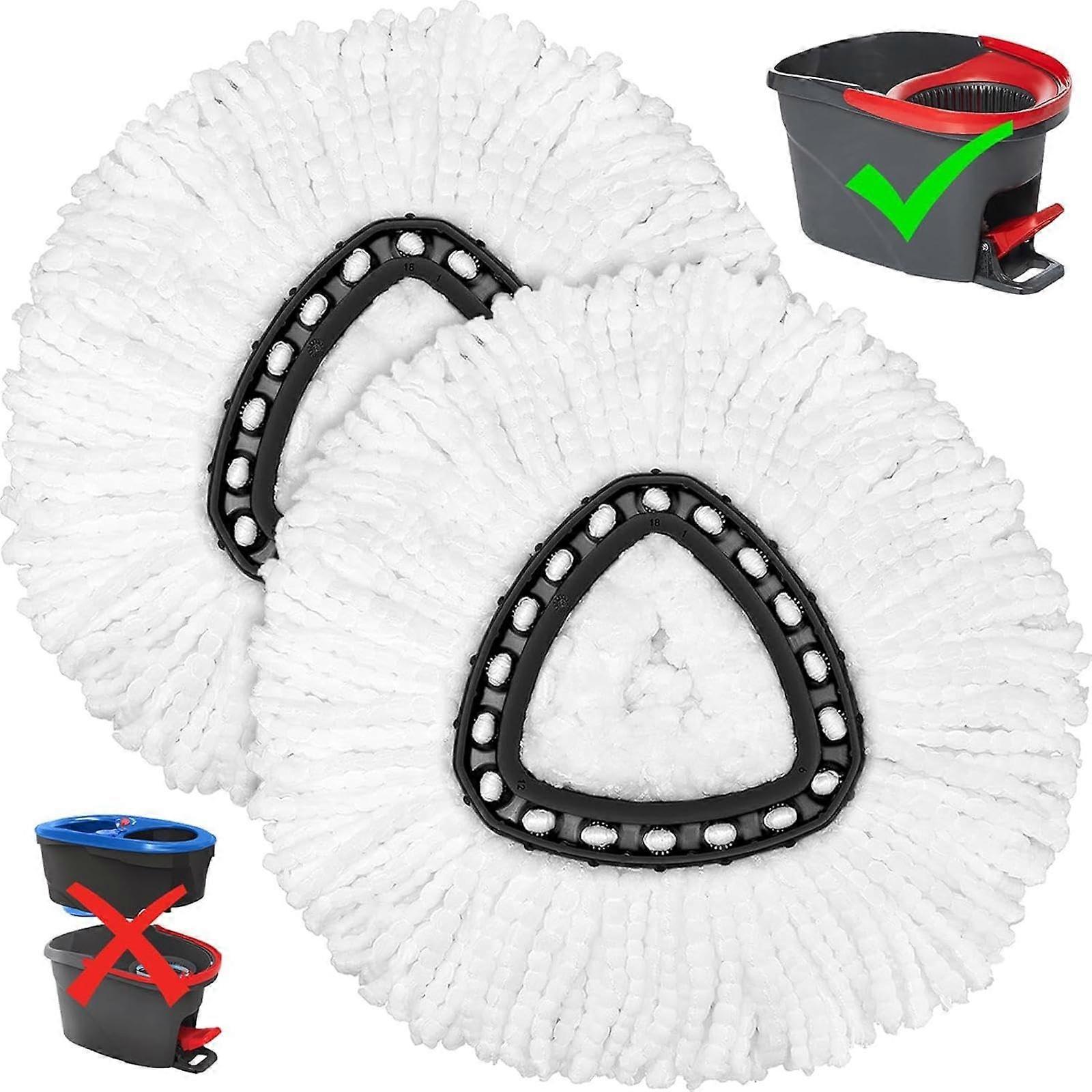 Spin Mop Replacement Head 2pcs Triangle Microfiber Refill for Wet and Dry Floor Cleaning