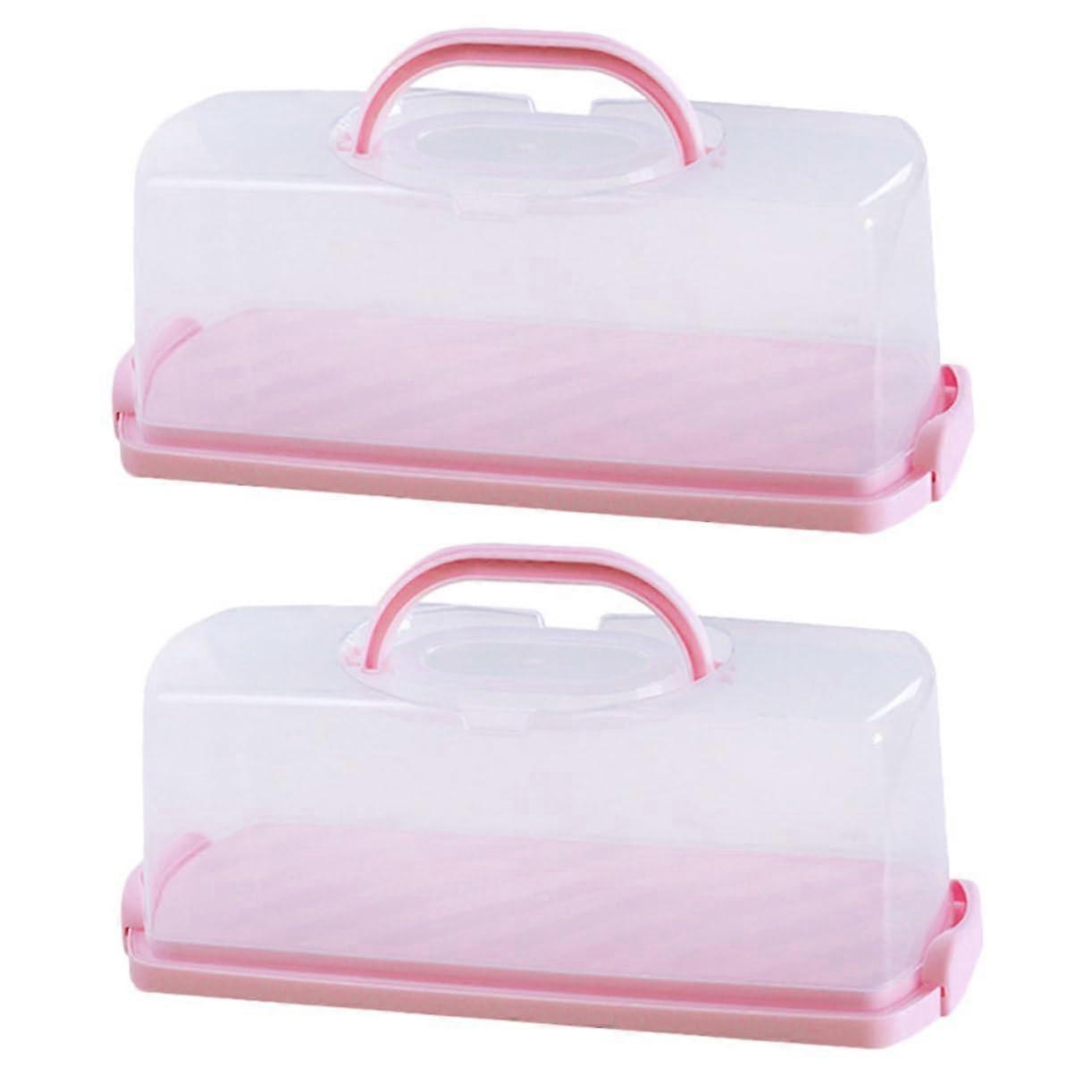 2pcs Bread Box with Clear Lid Keeps Bread Fresh Reusable Plastic Storage Container for Kitchen and Travel