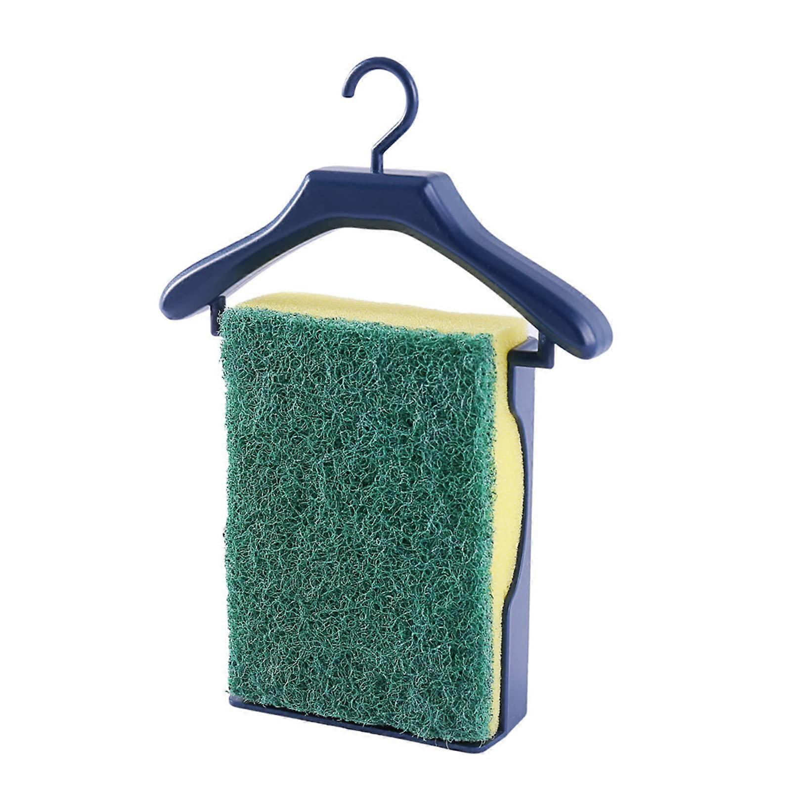 Dish Cloth Holder and Sponge Storage Rack Quick Drying Creative Hanger Shape Dark Blue
