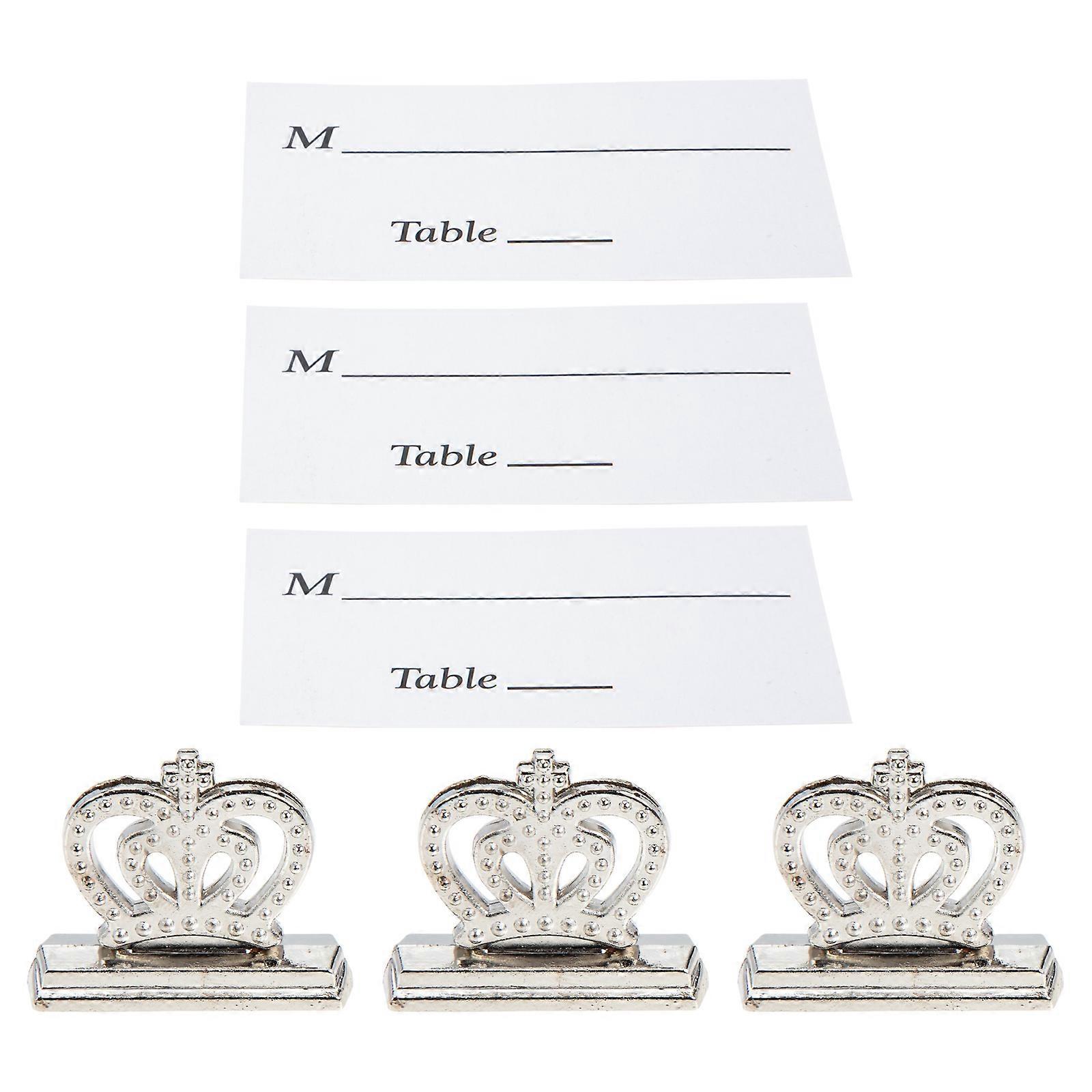 Alloy Crown Picture Holder for Table Cards 3Pcs Pack