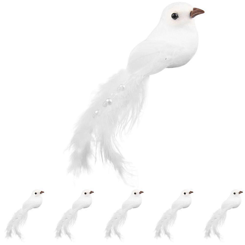 6pcs Simulation Bird Decor Wedding Easter Layout Decorative Bird Ornaments