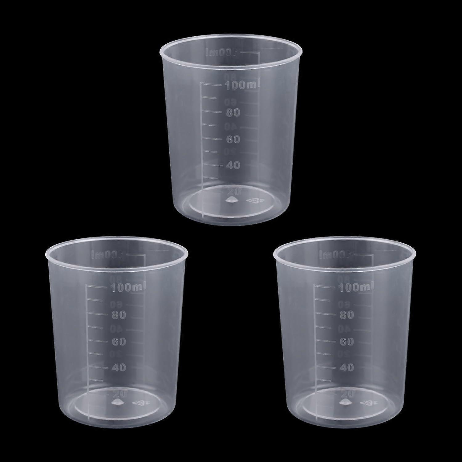 3pcs 100ml Rice Measuring Cups Set, Transparent Plastic with Accurate Marks for Cooker and Kitchen