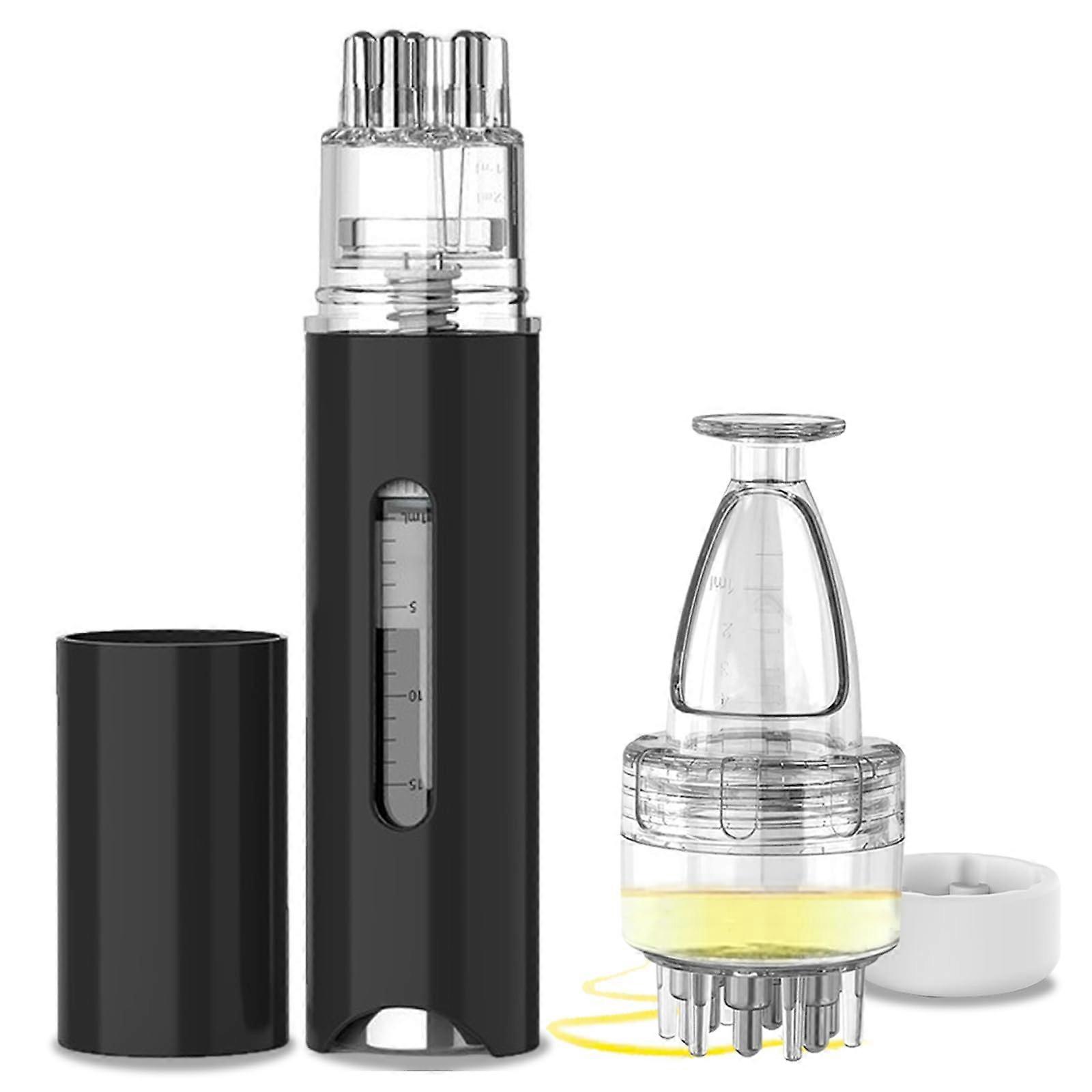 Minoxidil Applicator Comb Set with Precise Liquid Dosing and 2 in 1 Scalp Massager Black