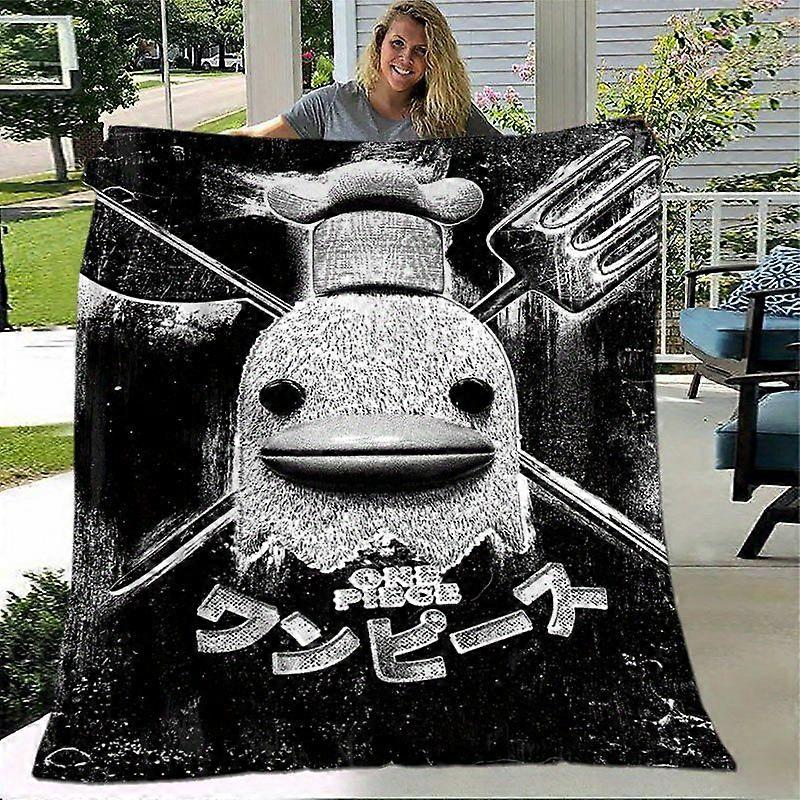 Chef Duck & Forks Soft Flannel Blanket  Vibrant Mixed Colors