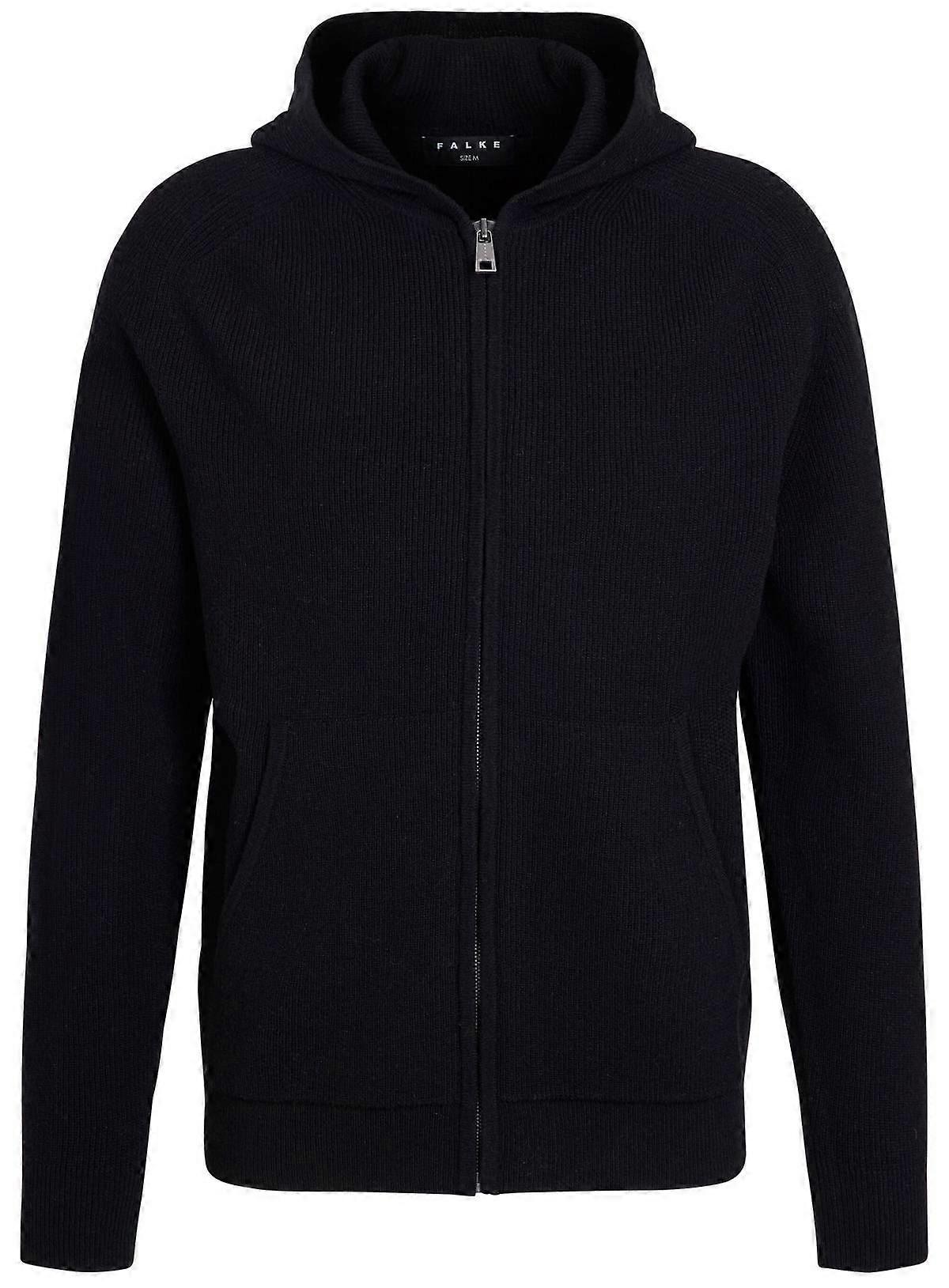 Falke Ribbed Lambswool Zip Jacket - Black