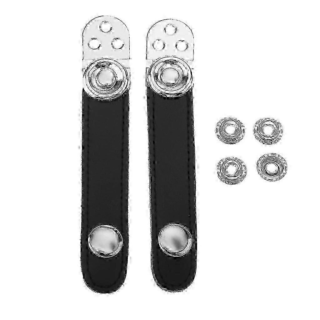 2 Pcs PU Leather Accordion Bellows Straps Holder Clasp