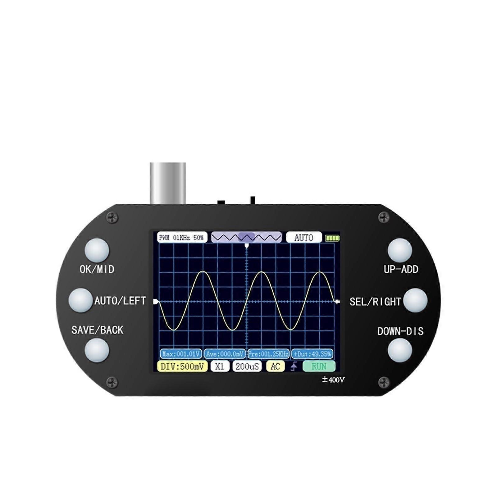 Handheld Digital Oscilloscope 500KHz Bandwidth 2.5MSa/s Auto Trigger for Multiple Waveforms