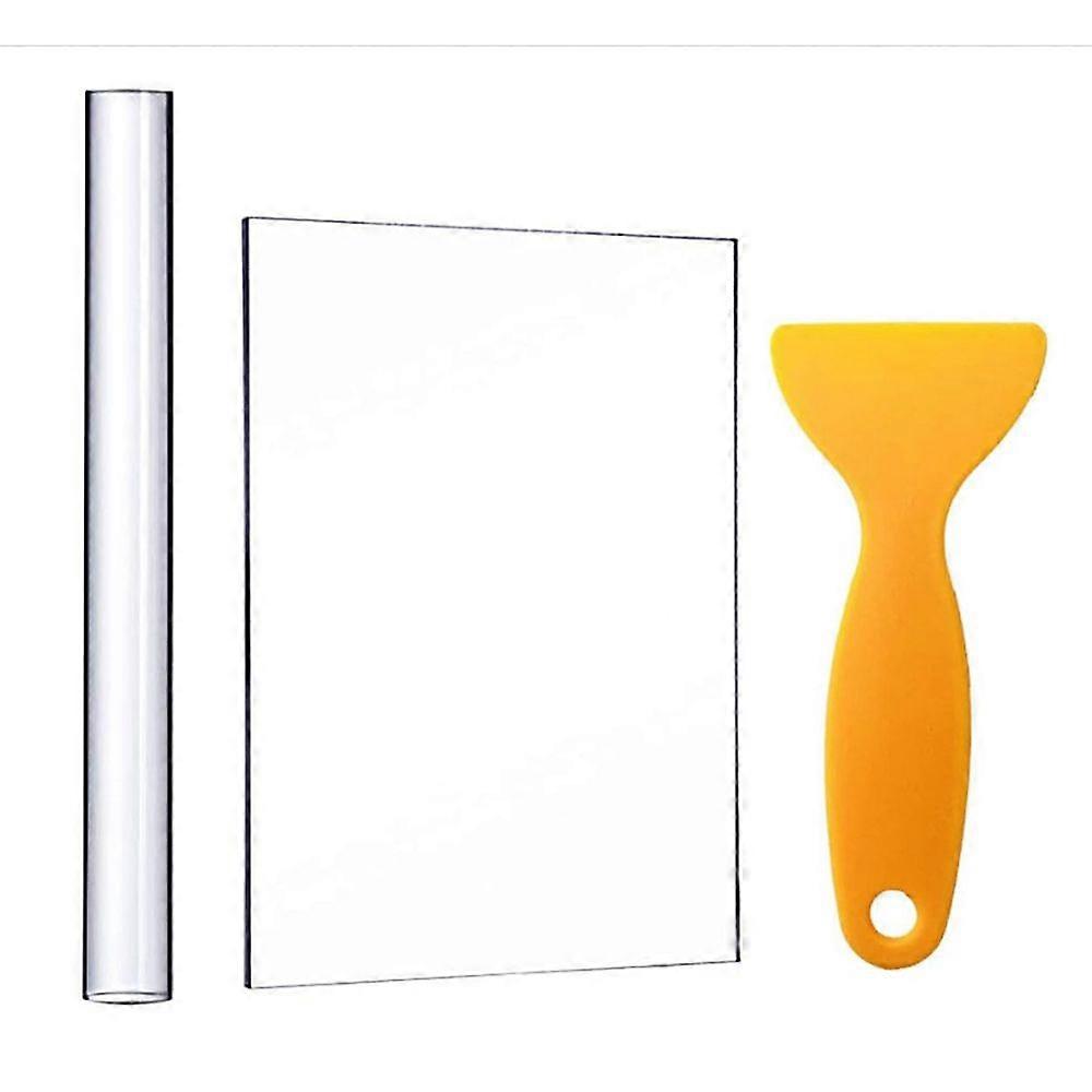 1pc Plastic Scraper with 1pc Acrylic Board 1pc Bar for Car Scraper Decal Applicator Tool Mixed color